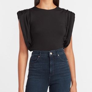 Express Padded Cap Sleeve Crew Neck Bodysuit Small